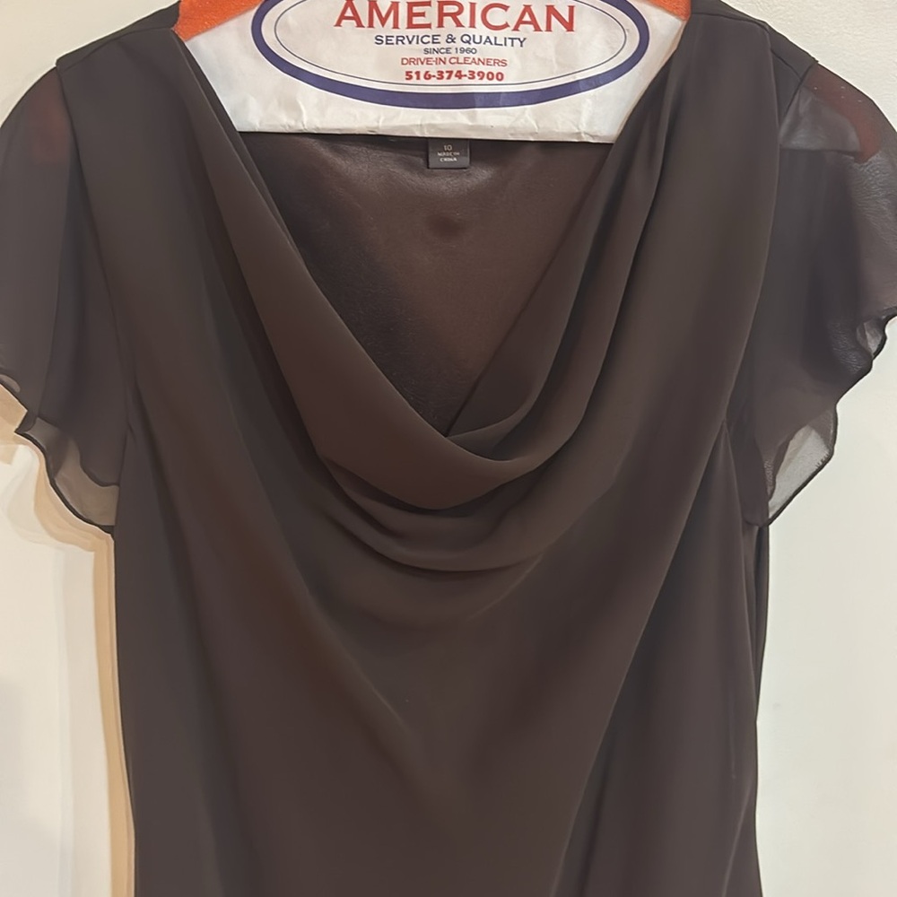 Liz Claiborne Dark rich Brown High Low Dress Sz 10